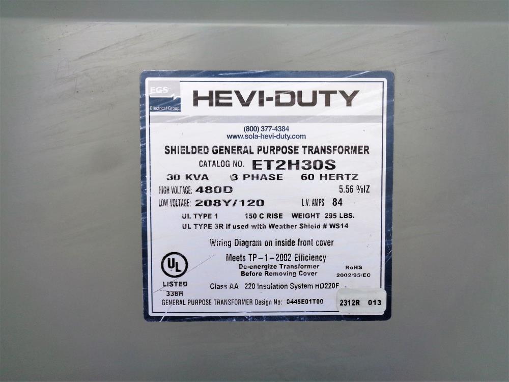 SOLA Hevi-Duty ET2H30S Shielded General Purpose Transformer